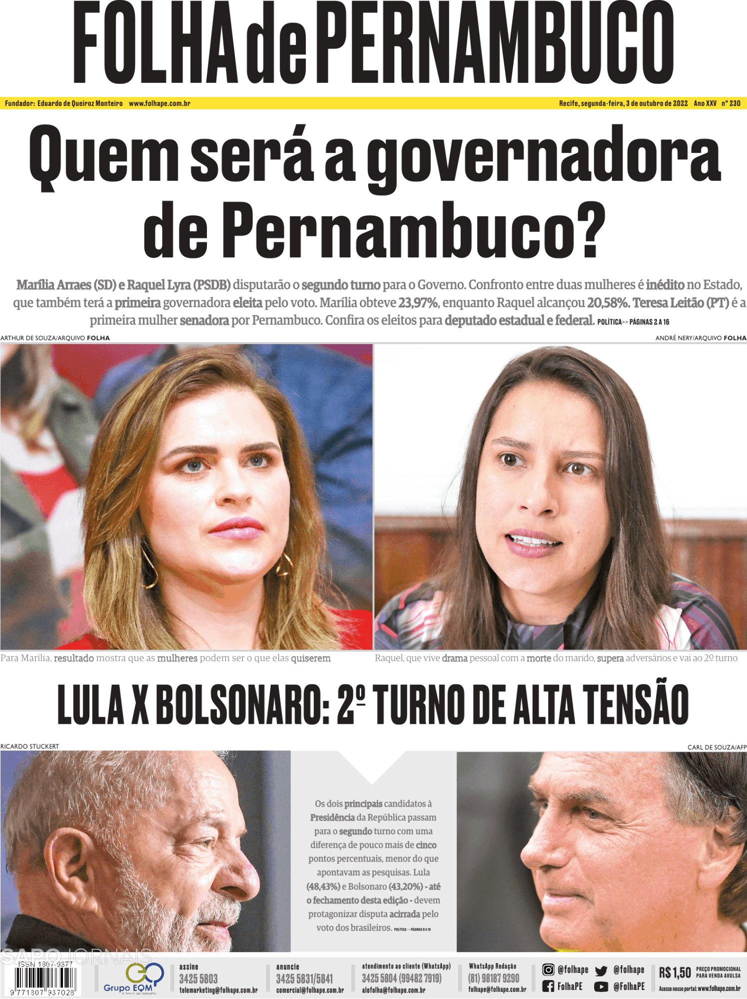 Folha De Pernambuco 3 Out 2022 Jornais E Revistas Sapo 4651