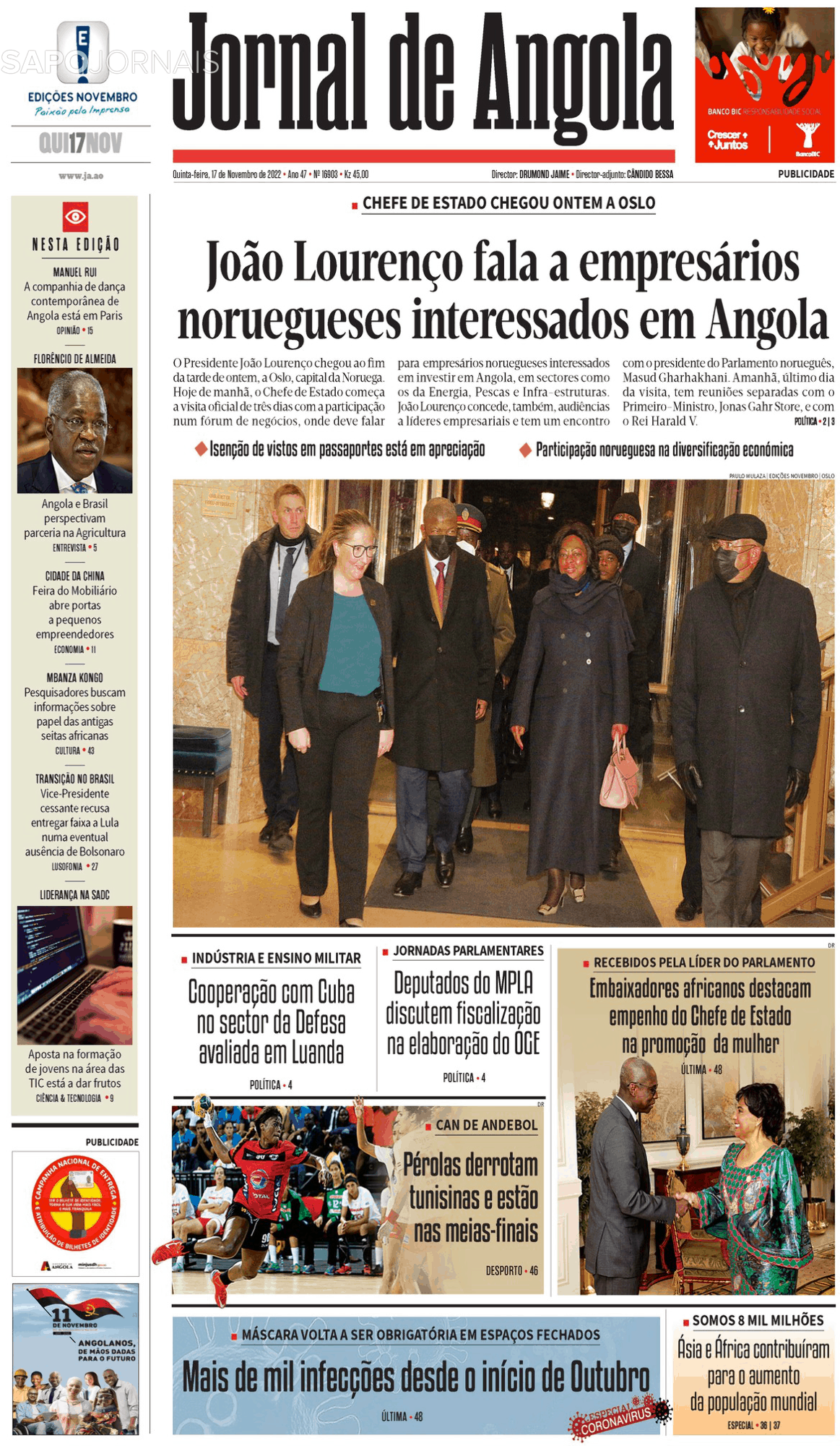Jornal De Angola 17 Nov 2022 Jornais E Revistas Sapo 8910