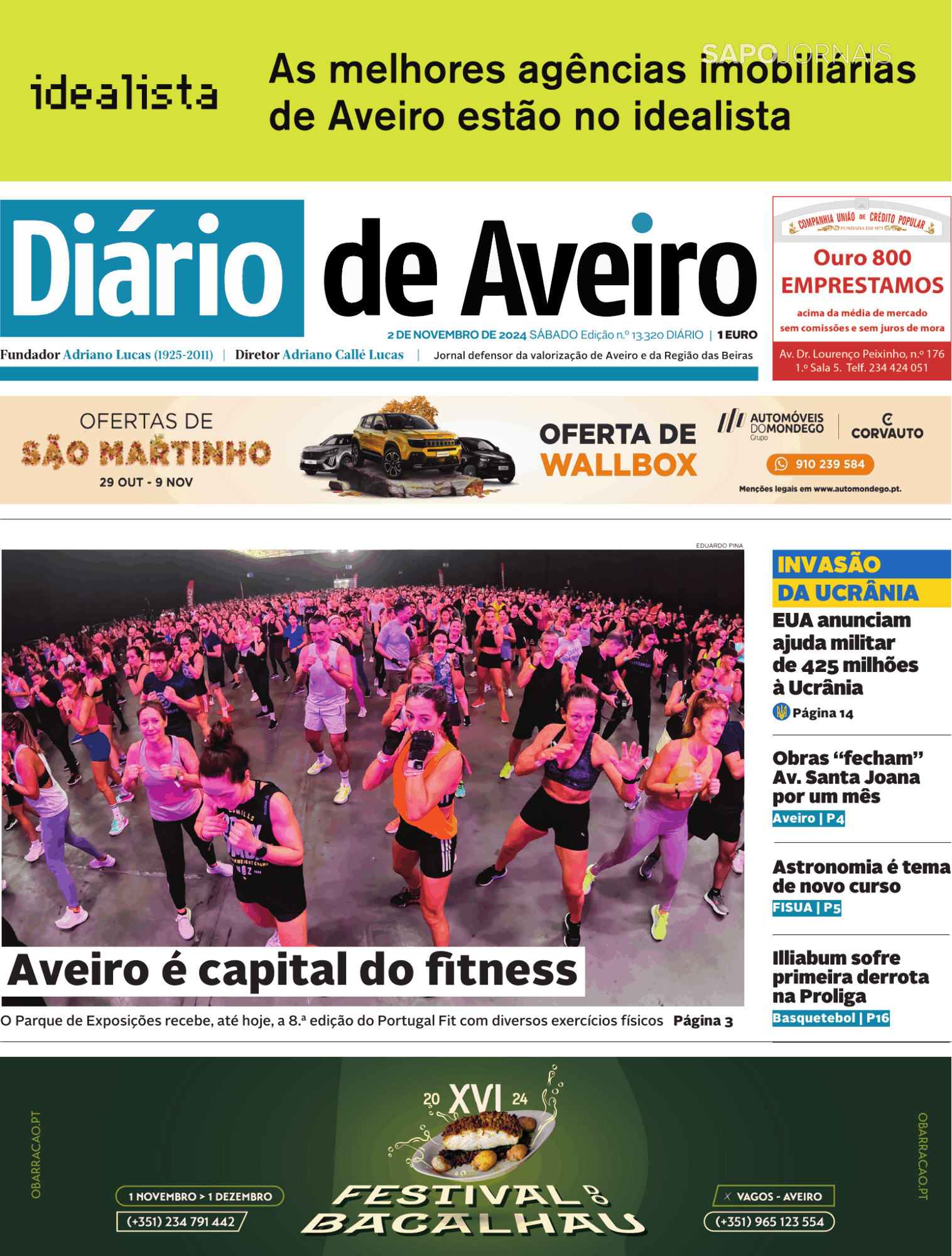 Di rio de aveiro 2 nov 2024 jornais e revistas sapo pt ltima