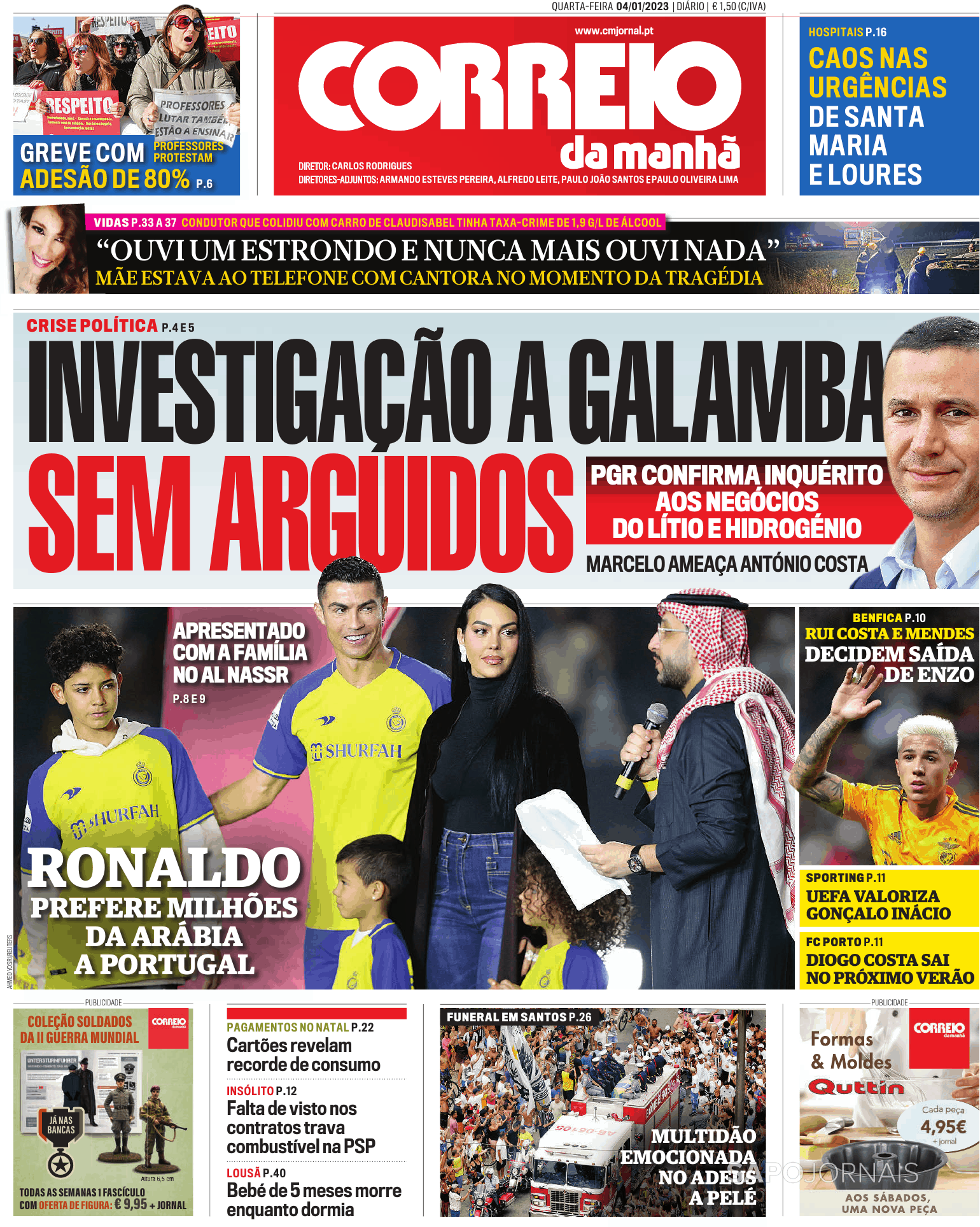 Correio Da Manhã 4 Jan 2023 Jornais E Revistas Sapopt Última Hora E Notícias De Hoje