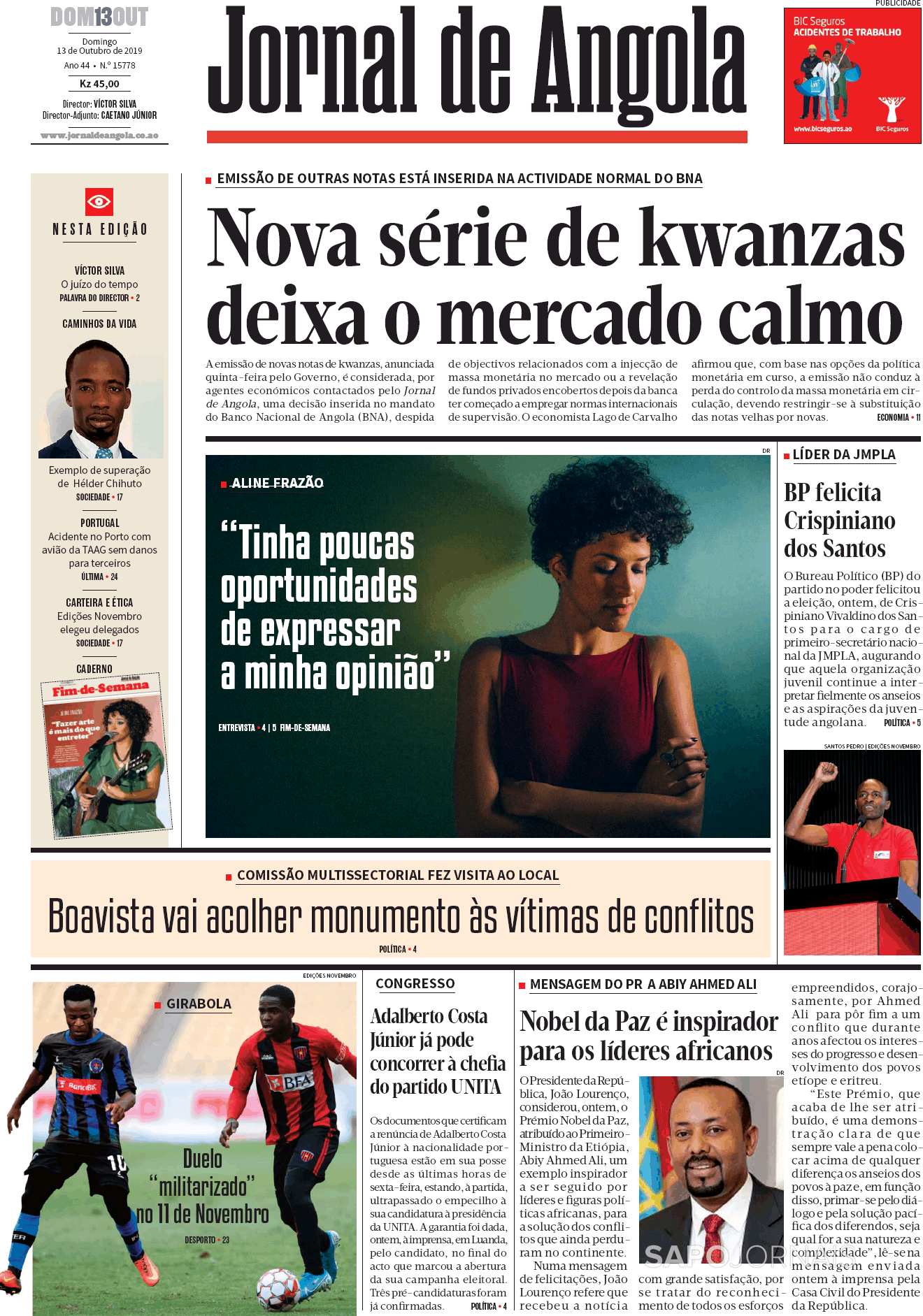 Jornal De Angola 13 Out 2019 Jornais E Revistas Sapo 4901