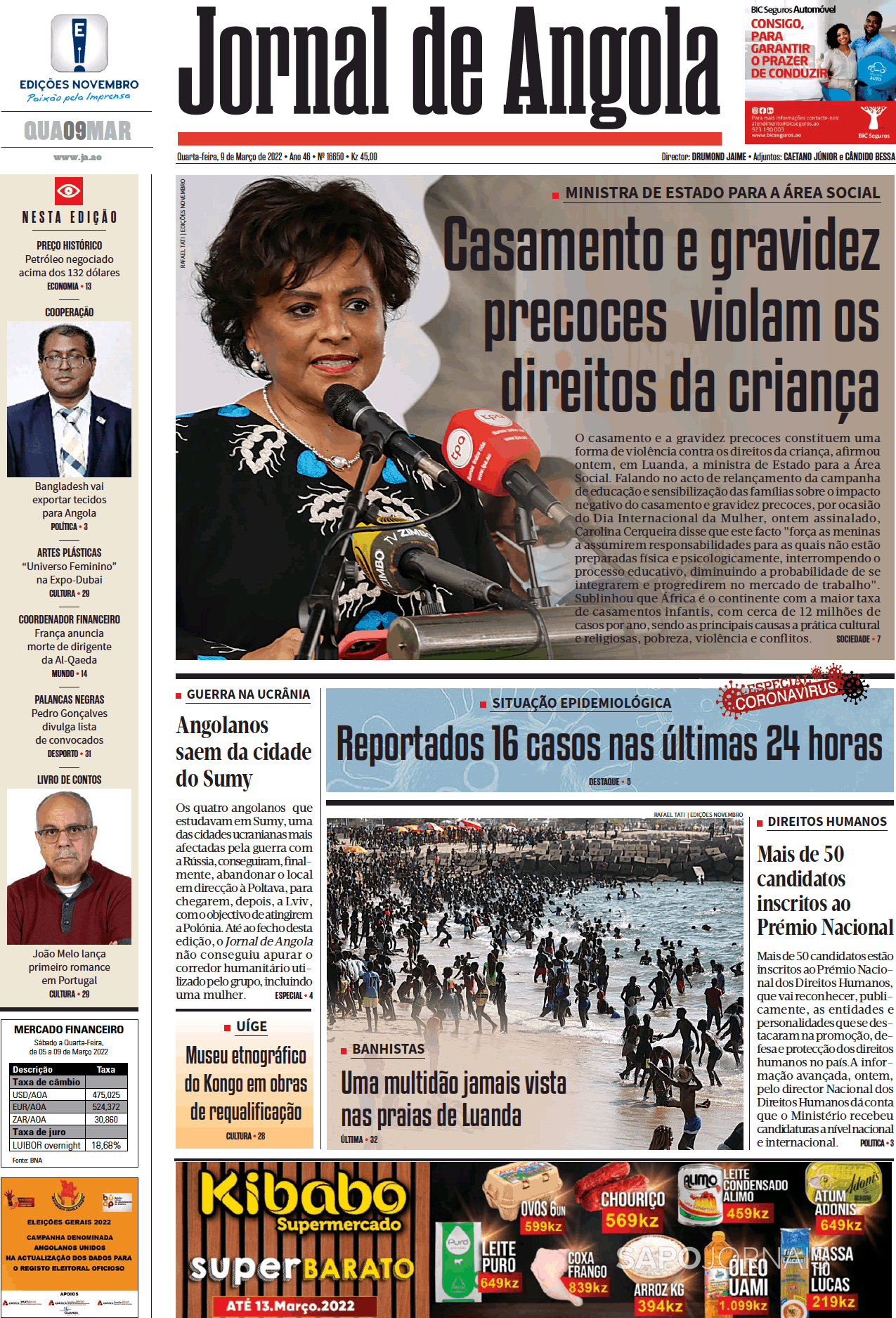 Jornal De Angola 9 Mar 2022 Jornais E Revistas Sapo 7208