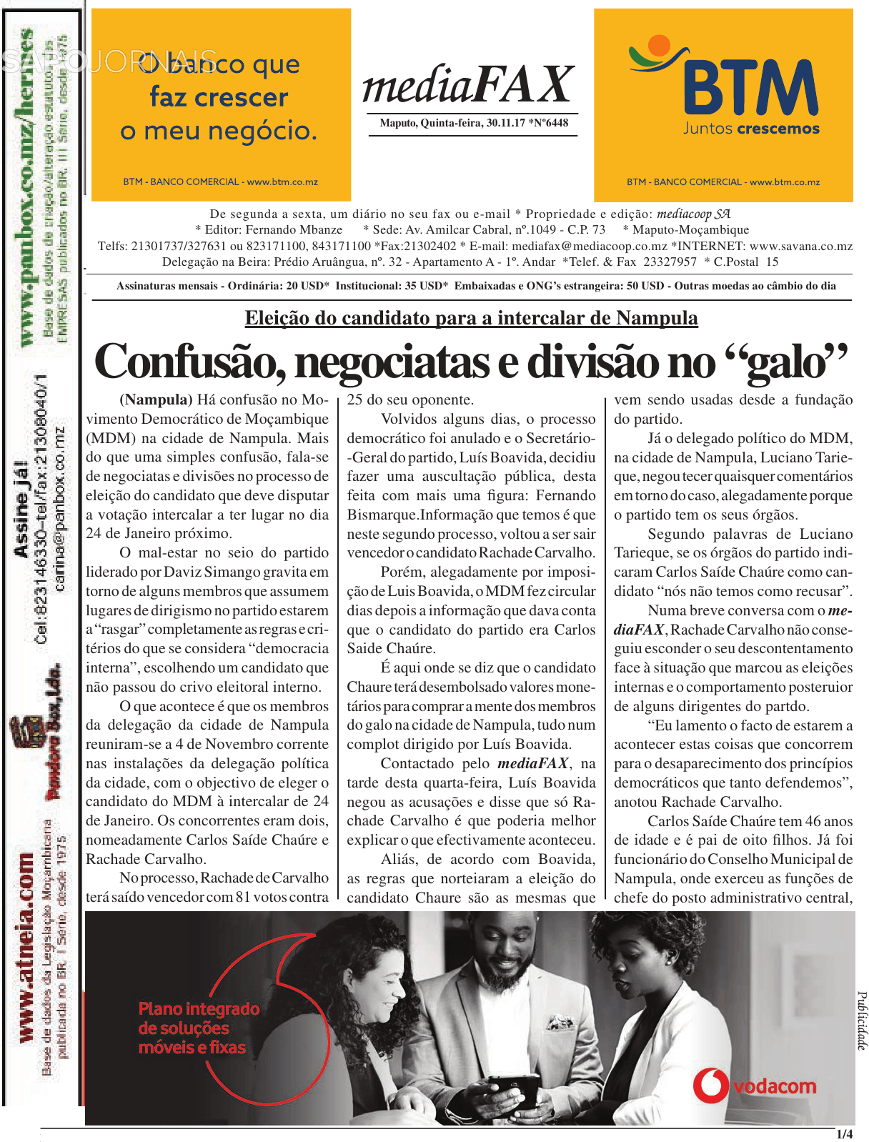 Mediafax 30 Nov 2017 Jornais E Revistas Sapo 9909