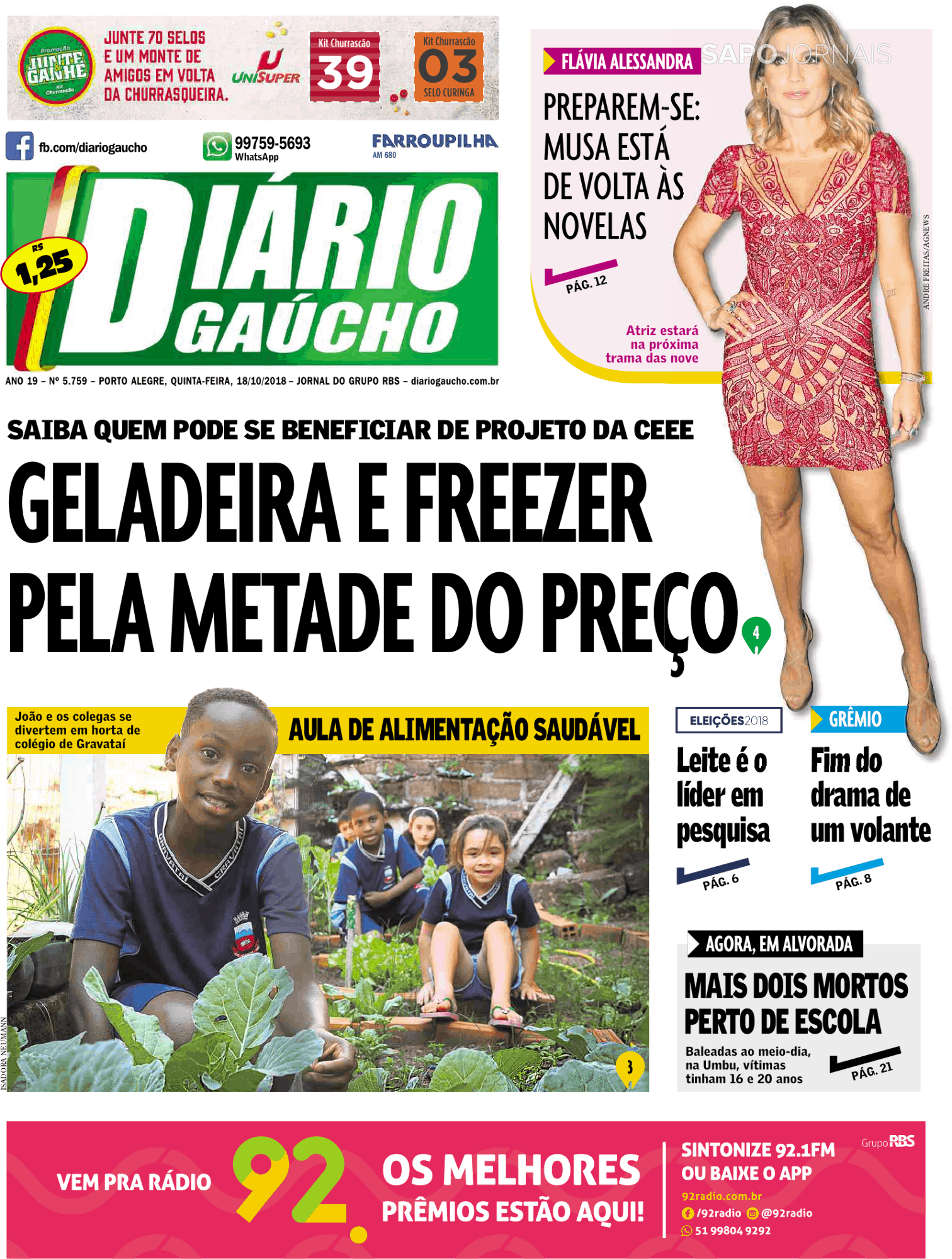 Diário Gaúcho 18 Out 2018 Jornais E Revistas Sapo 24 1673