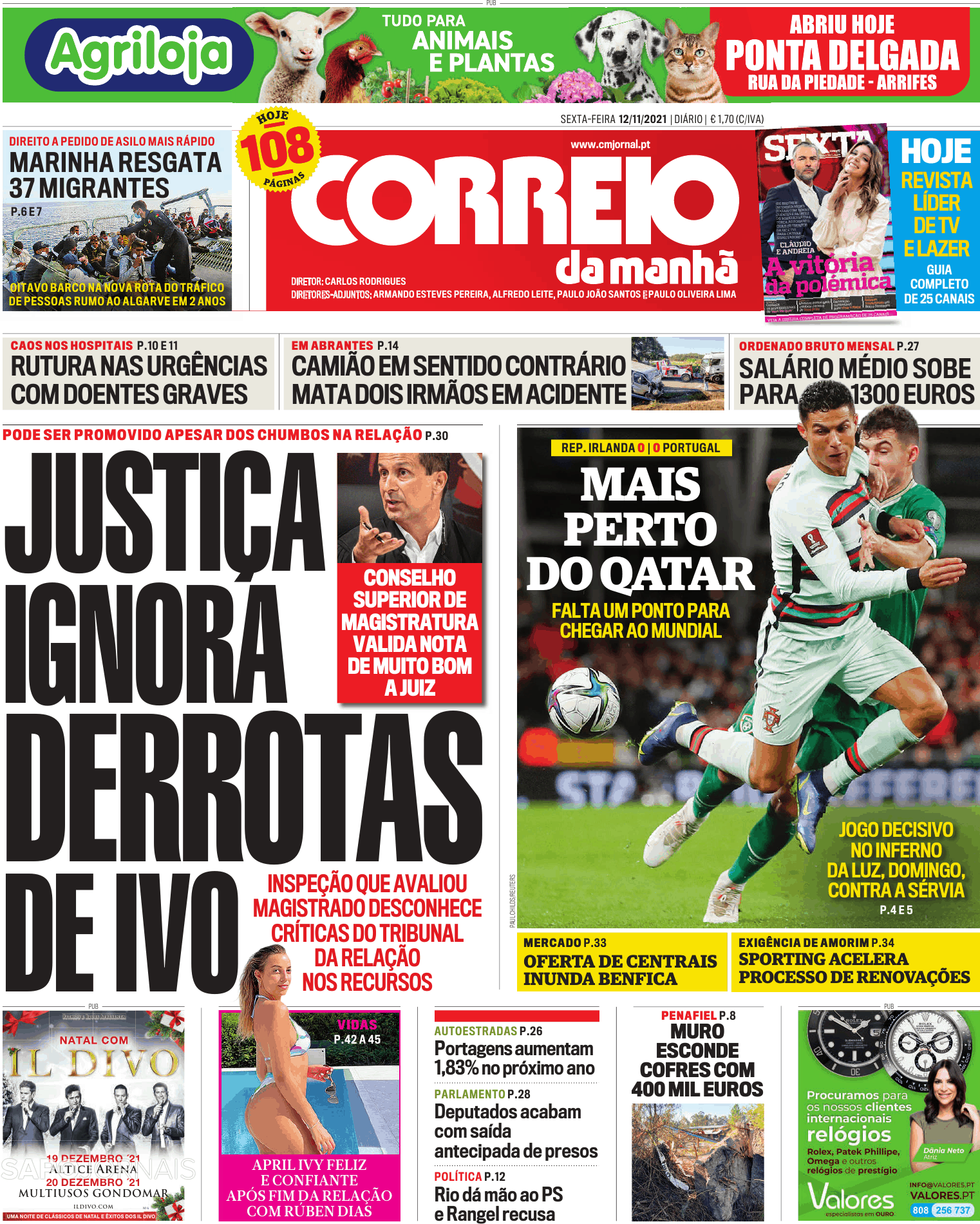 Correio Da Manhã 12 Nov 2021 Jornais E Revistas Sapopt Última Hora E Notícias De Hoje 0493