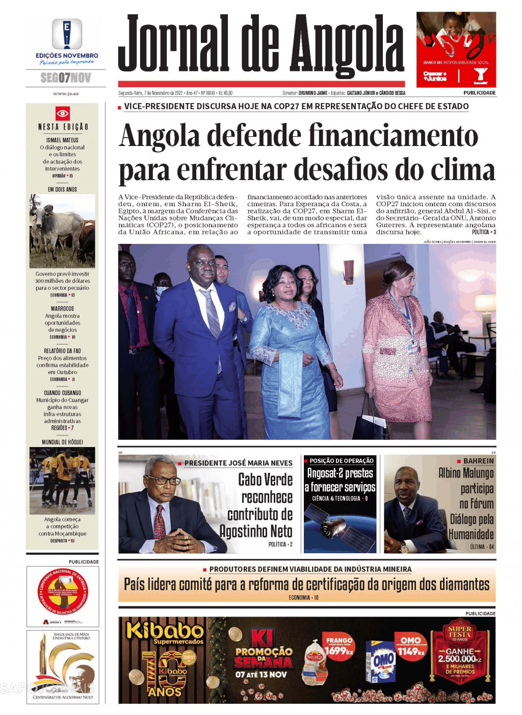 Jornal De Angola 7 Nov 2022 Jornais E Revistas Sapopt Última Hora E Notícias De Hoje 6154