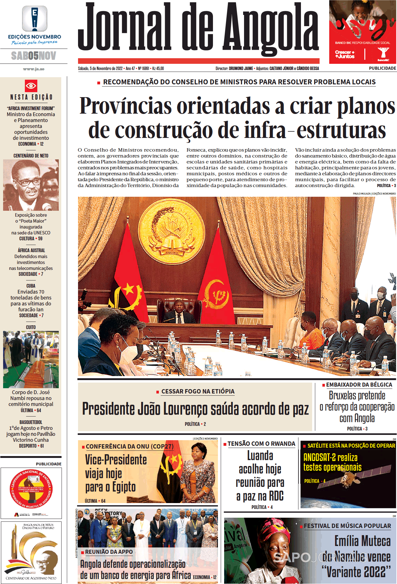 Jornal De Angola 5 Nov 2022 Jornais E Revistas Sapopt Última Hora E Notícias De Hoje 8342