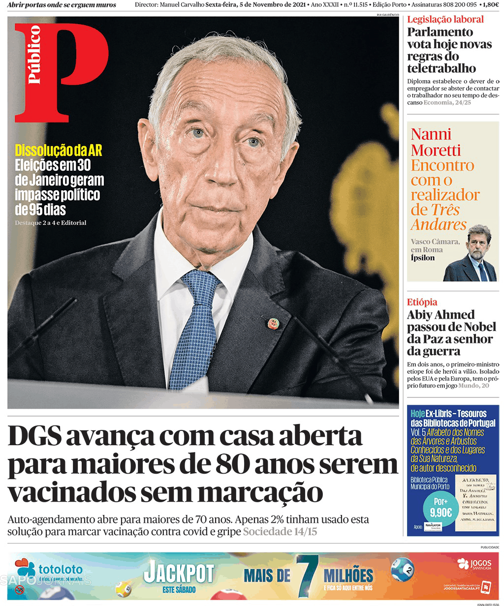 Público 5 Nov 2021 Jornais E Revistas Sapopt Última Hora E Notícias De Hoje Atualizadas 4313