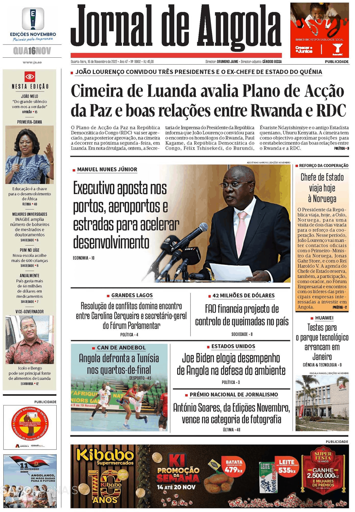 Jornal De Angola 16 Nov 2022 Jornais E Revistas Sapopt Última Hora E Notícias De Hoje 6722